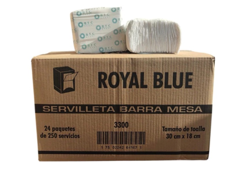 SERVILLETA BARRA MESA BLANCA ROYAL BLUE