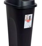 BOTE BASURA OSCILANTE NEGRO CON ACERO