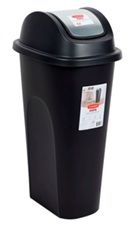 BOTE BASURA OSCILANTE NEGRO CON ACERO