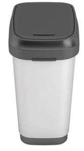 BOTE DE BASURA DUAL POLIPROPILENO CON TAPA OSCILANTE/ABATIBLE