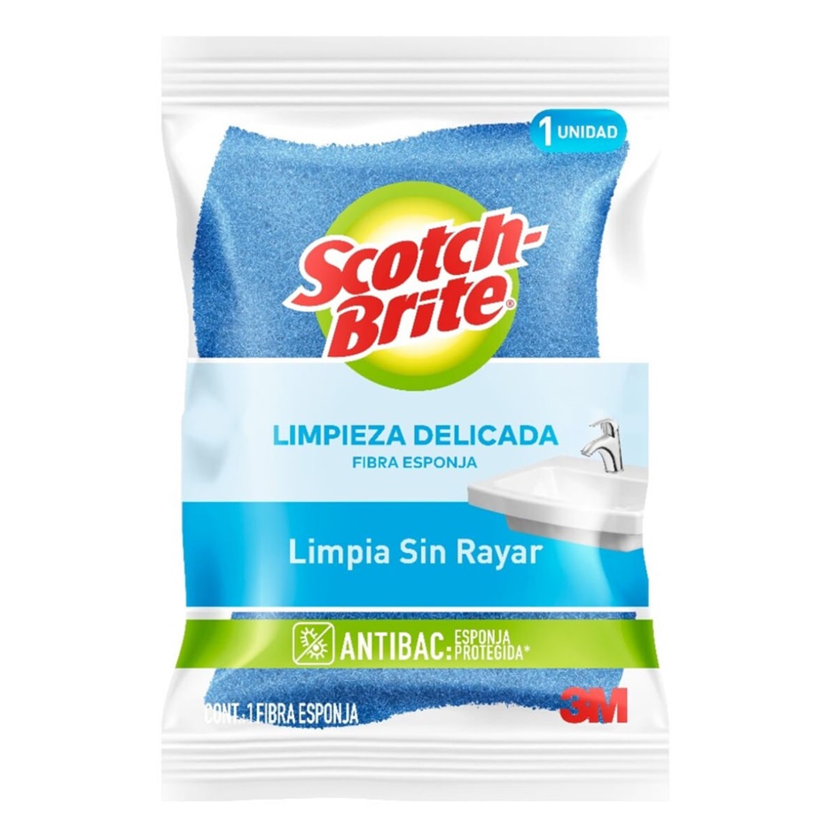 FIBRA CON ESPONJA AZUL 3M