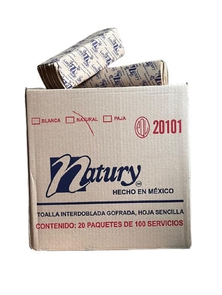 TOALLA INTERDOBLADA NATURAL NATURY